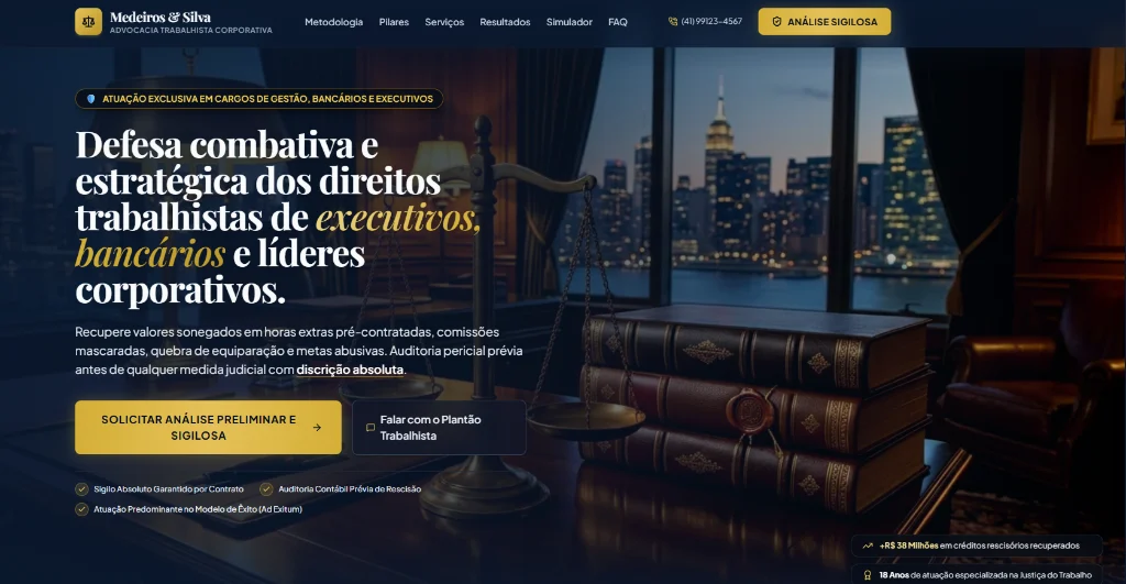Demonstração do projeto Medeiros & Silva - Corporativo & Serviços
